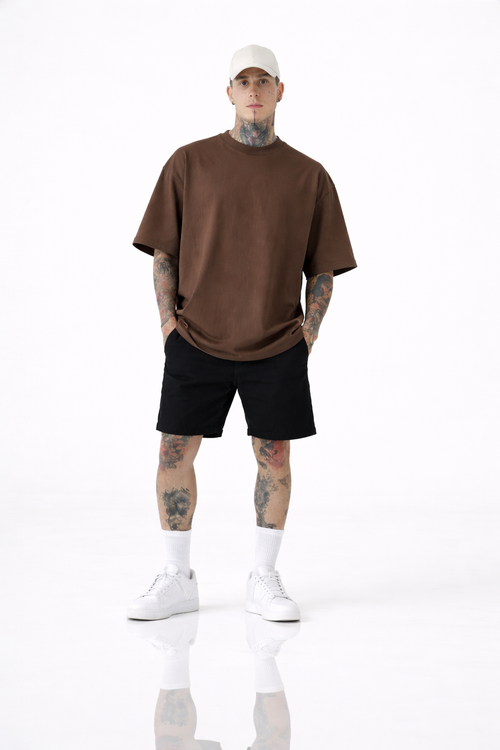 blanks -standard issued Oversized Brown T-Shirt
