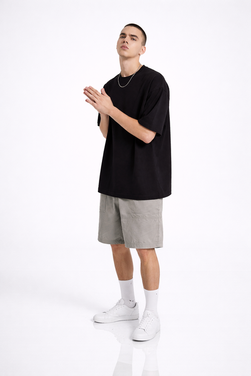 blanks -standard issued Oversized Black T-Shirt
