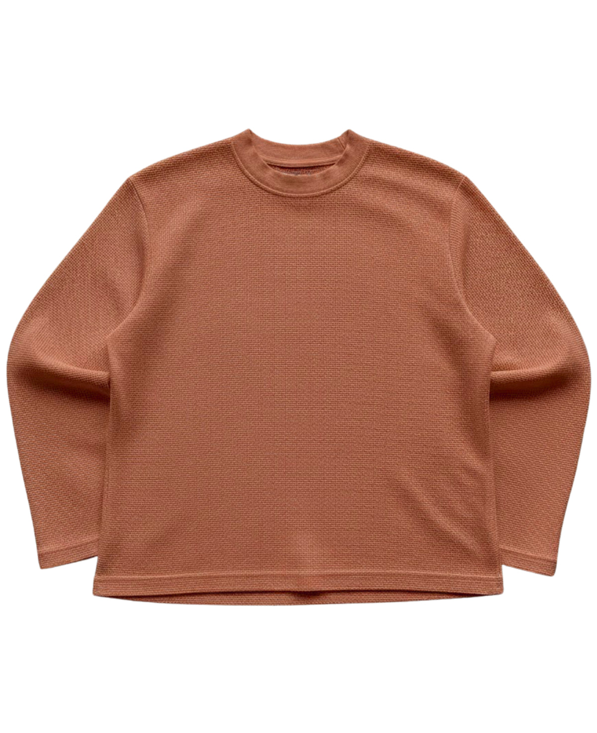 Brown waffle knit oversized full-sleeve Front Design
