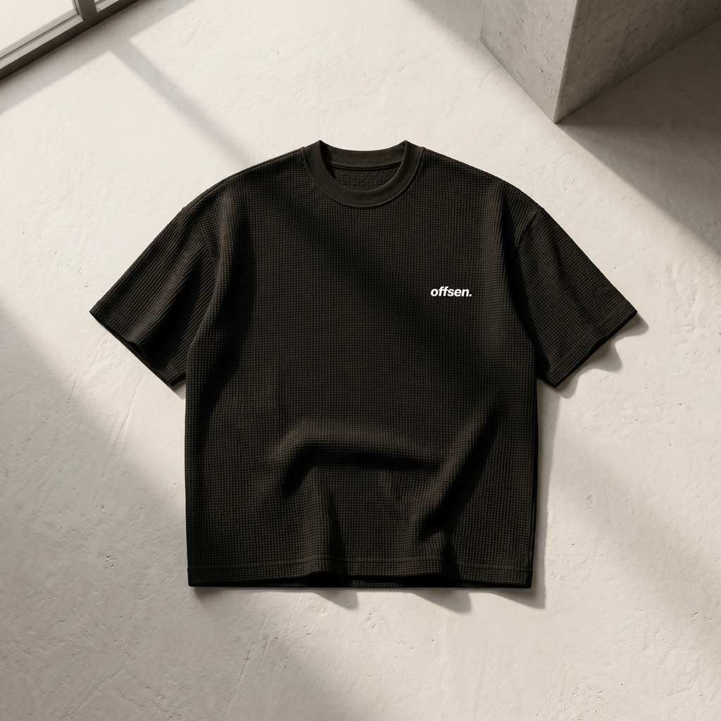 WaffleNet™ Boxy Tee (Black)