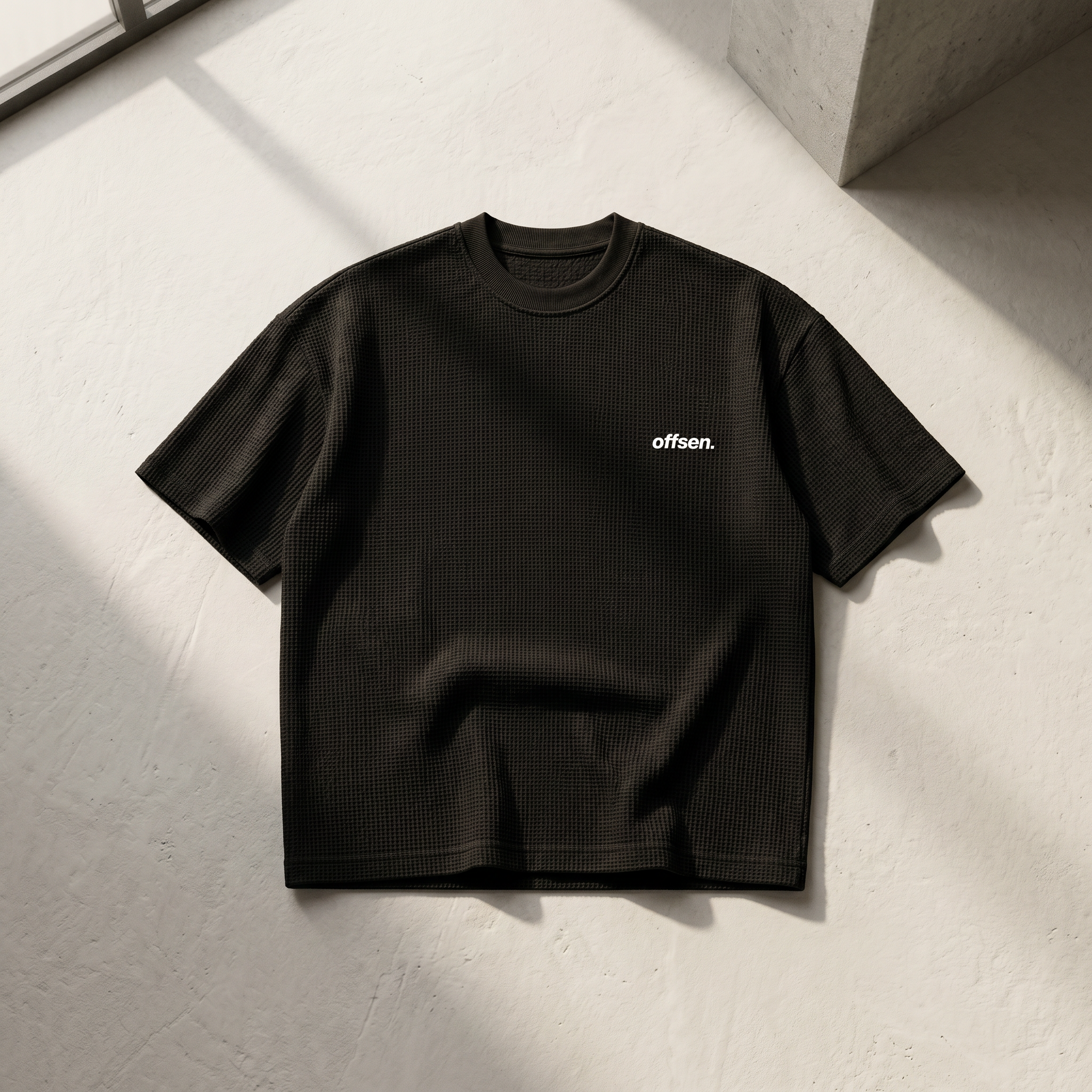 WaffleNet™ Boxy Tee (Black)