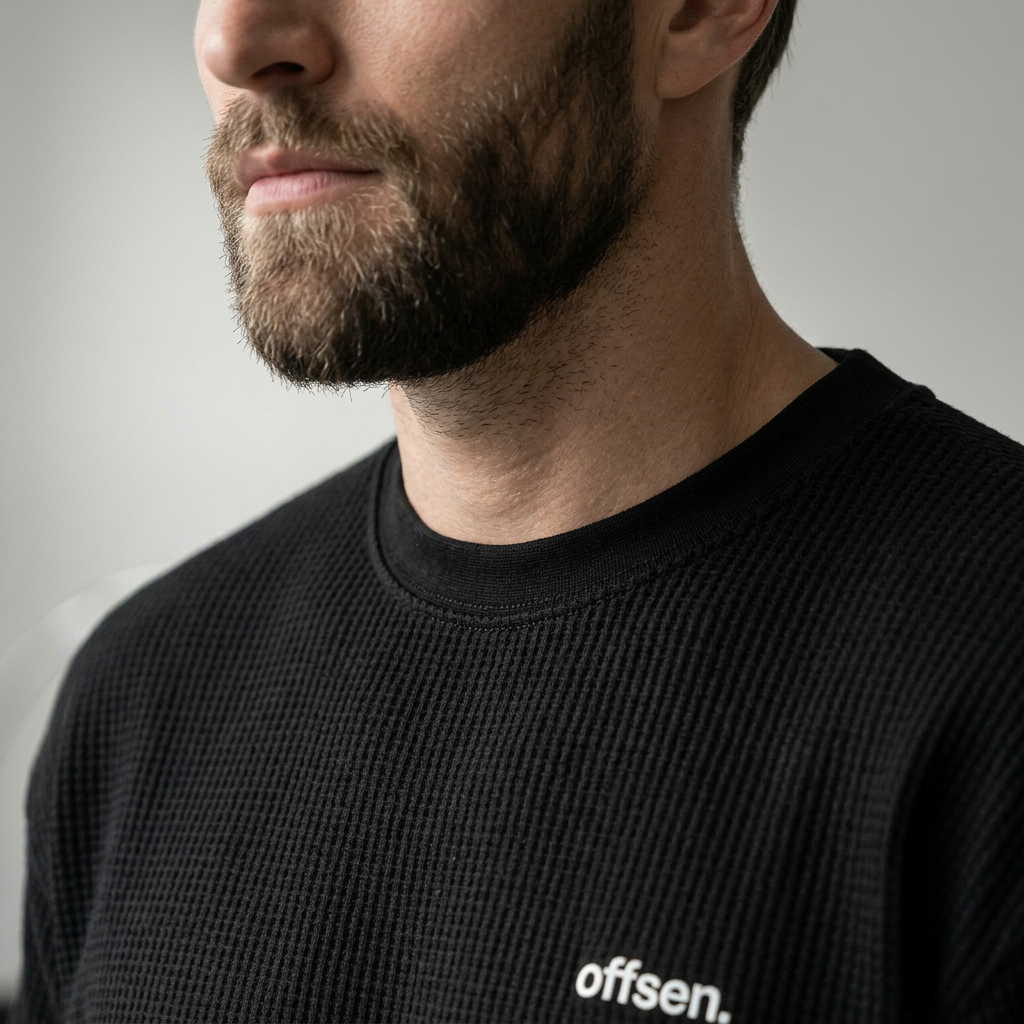 WaffleNet™ Boxy Tee (Black)