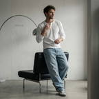 OFFSEN Waffle Henley – White