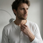 OFFSEN Waffle Henley – White
