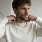 OFFSEN White Waffle Knit Long Sleeve (Oversized Fit)