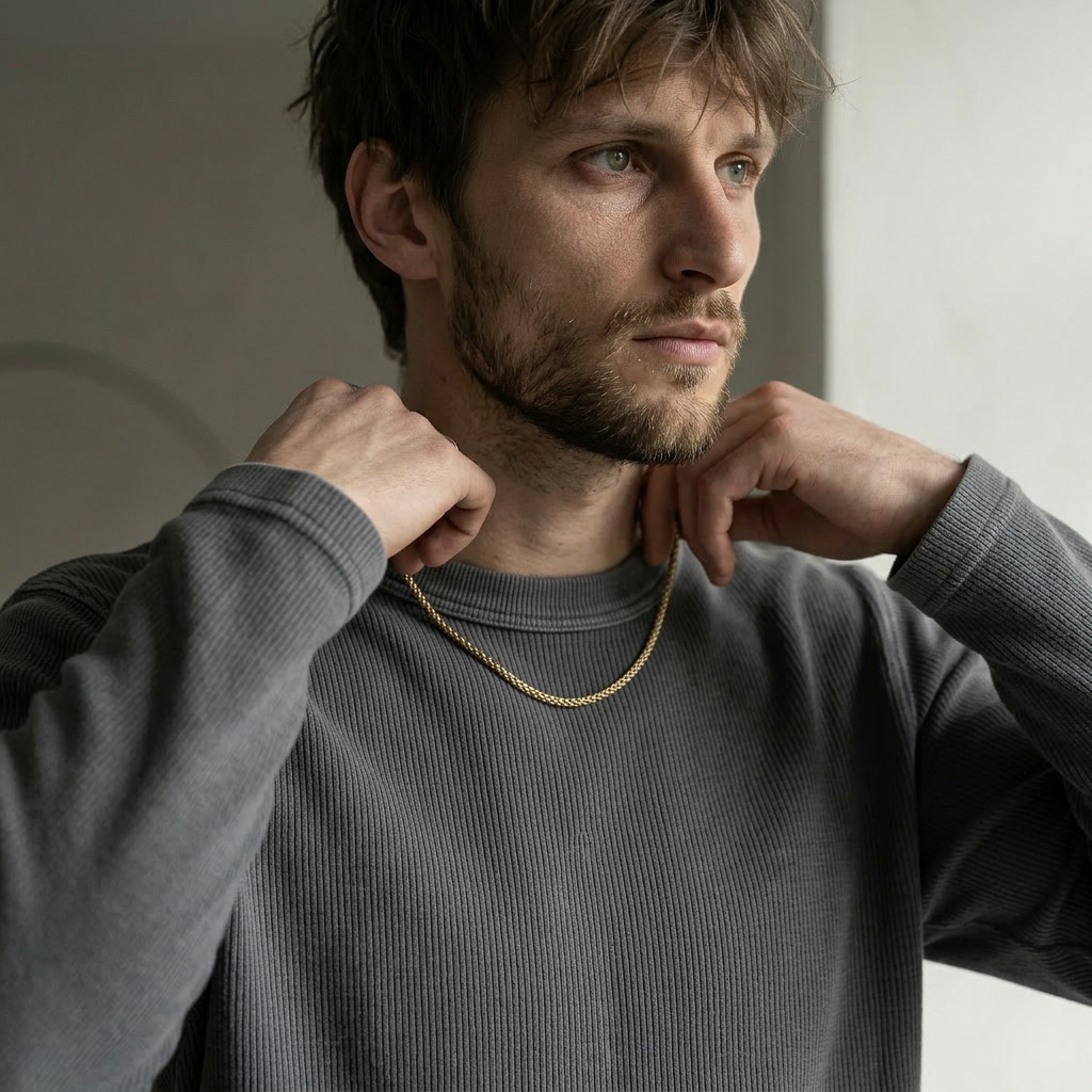 OFFSEN Waffle Cropped Tee – Ash Grey