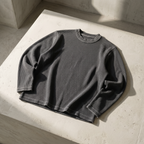 OFFSEN Waffle Cropped Tee – Ash Grey